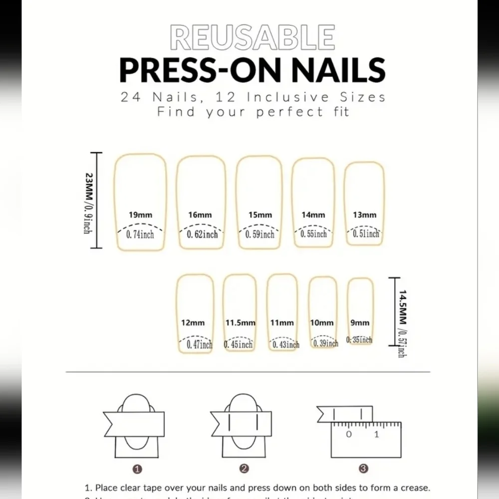 24 Pieces Fake Press On Nails